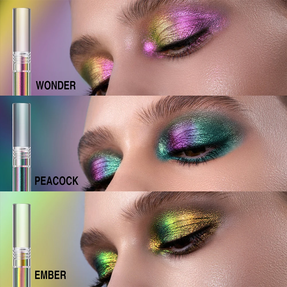 MLM Custom Makeup Vegan Cruelty-free Chameleon Optical High Pigment Multichrome Private Label Shimmer Liquid Eyeshadow