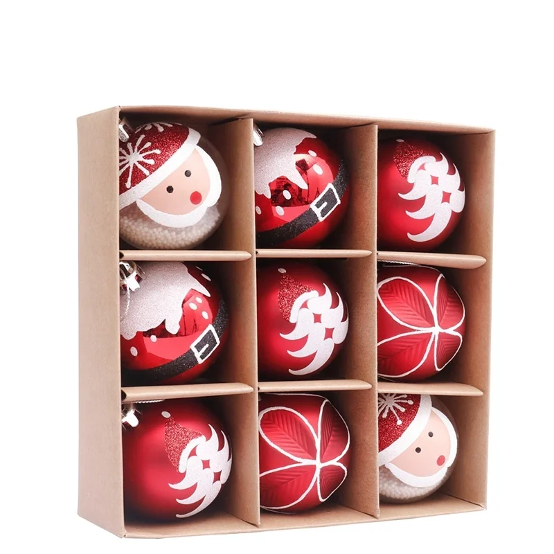 EAGLEGIFTS Simple Plastic Xmas Tree Balls Baubles Santa Red Clear Shatterproof Christmas Ornaments