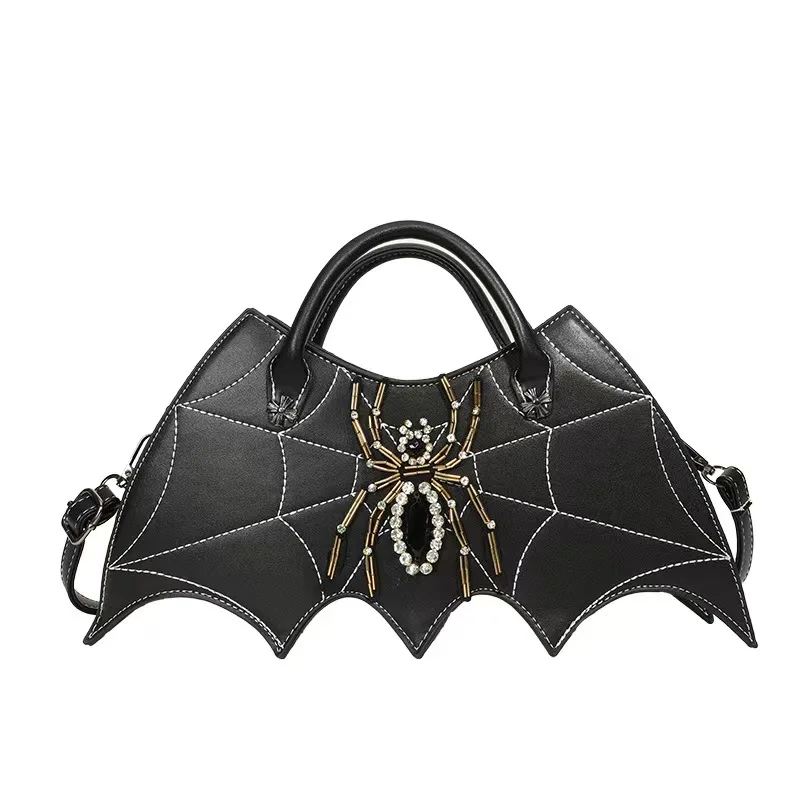 OEM gothic webs bats wallet unique Design Shoulder Bag Lady Special Shaped  Messenger Pu Halloween Gothic Bag Manufacture