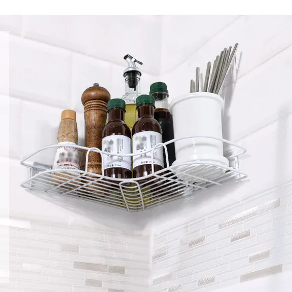 Bathroom Shelf Shower Wall Mount Storage Holder With Suction Cup No Drilling Kitchen Storage Bathroom Accessories