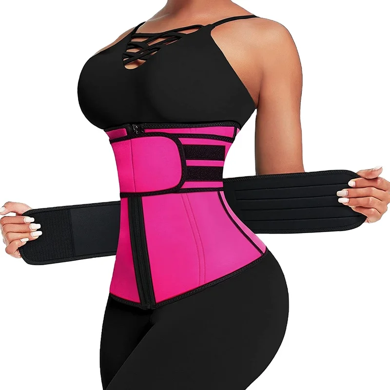 High Quality  Two Strap Black Double Belt Neoprene Waist Trainer Women Adjustable Waist Trainer