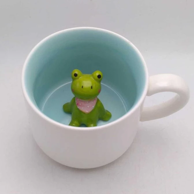 Wholesale 300ml Ceramic 3D Animal Cup Morning Mug, Frog (60734995188)