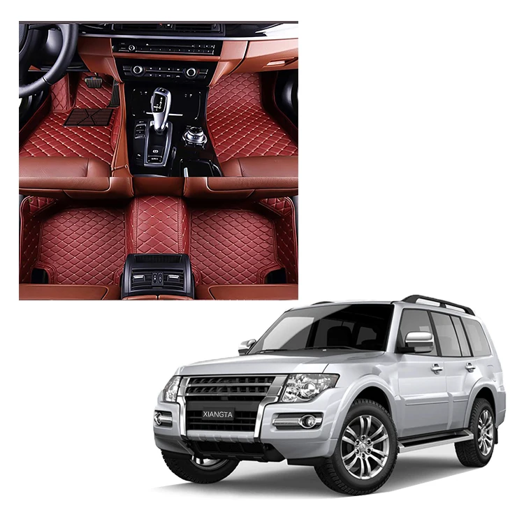 Fashion Design Leather Car Floor Mats Custom Waterproof 5D Car Mats Set for 2008-2015 Mitsubishi Pajero Sport V73/V93/V9 5 seats