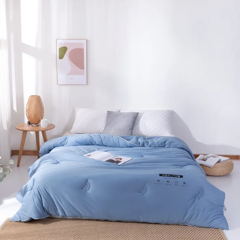 Новинка 2021, лидер продаж, стильное одеяло из соевого волокна, осенне-зимний утолщенный теплый комплект постельного белья из чистого хлопка