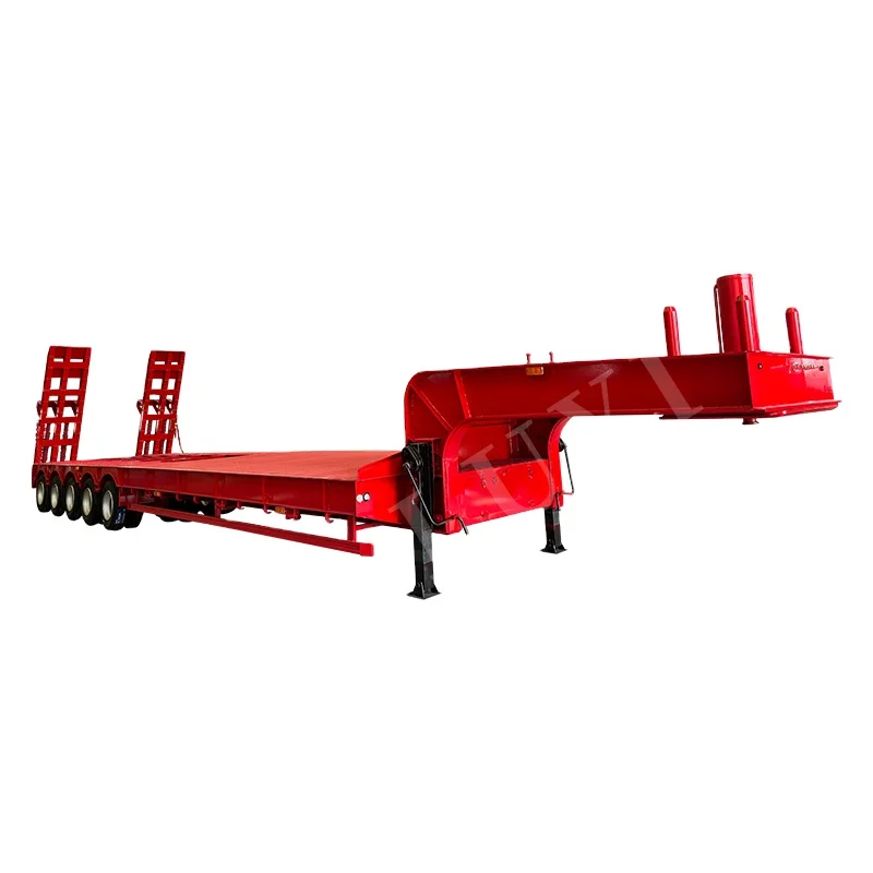 LUYI 17 Meters 5 Lines 10 Axles Gooseneck Lowbed Semi Trailer Industrial Heavy Equipment Customized Lowbed Trailer