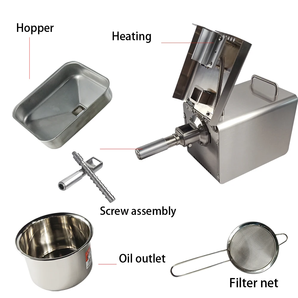 400W stainless steel commercial full automatic sunflower oil pressing machine electric oil palm mill for sale