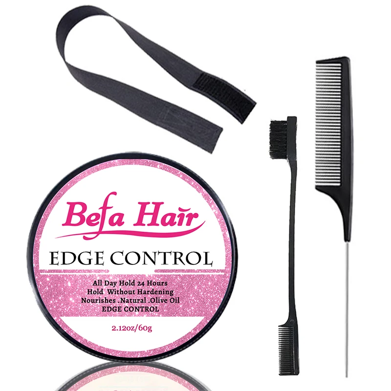 Strong Hold Non Flaking Organic Shine Jam Braiding Edge Control And Brush Set