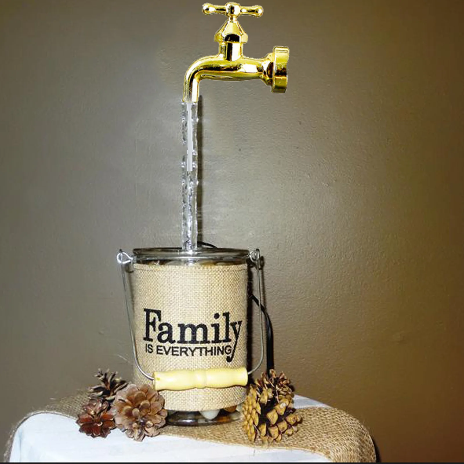 Stealth Flowing Spout Watering Can Fountain Floating Tap Fountain for Home Garden Courtyard Decoration Perfect Gift for Family