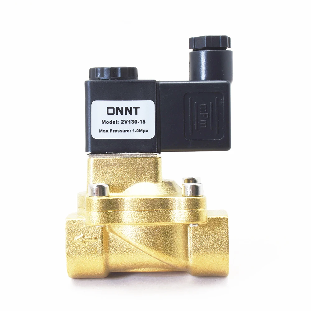 Brass Solenoid Air Valve 110V 12V 220V 24 Volt 1/2 Inch 2 Way Normally Closed Solenoid Valve 2V130-15