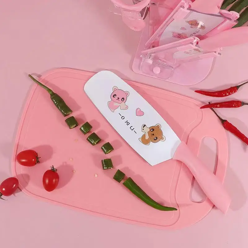 New Desgin Hot Sale Heavy Duty Meat Cleaver Knives Bear Pattern Kitchen Knife Set Great Gift For Friend