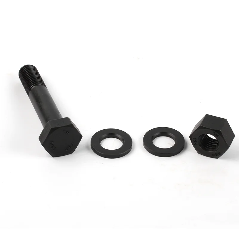 DIN 931 Alloy Steel Black Oxide Half Thread Hex Hexagon Head Bolt And Hex Nut And Washer