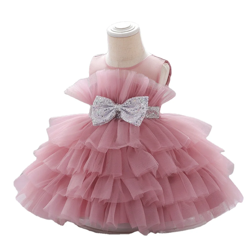 Fashion Tulle Puffy Princess Dress for Girls Toddler Birthday Party Gown Flower Girl & Host Dress Baby Formal Tutu Dress