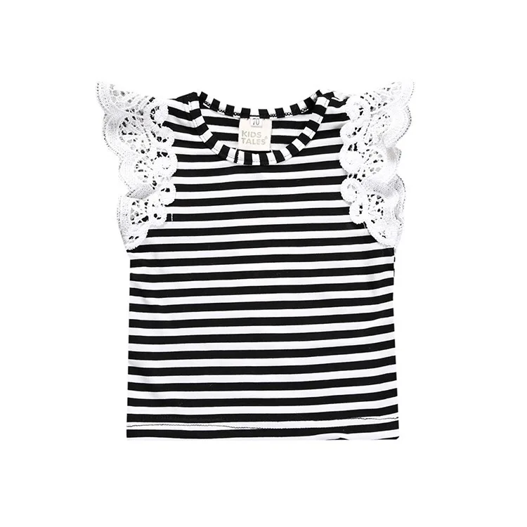Hot style summer T-shirt new style baby lace candy fly sleeve vest