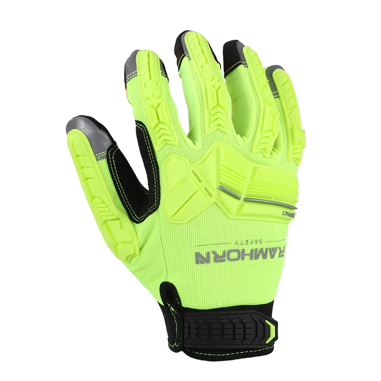 Cowhide Leather Handling gloves Heavy Duty Industrial Work Anti Impact Mechanical Gloves