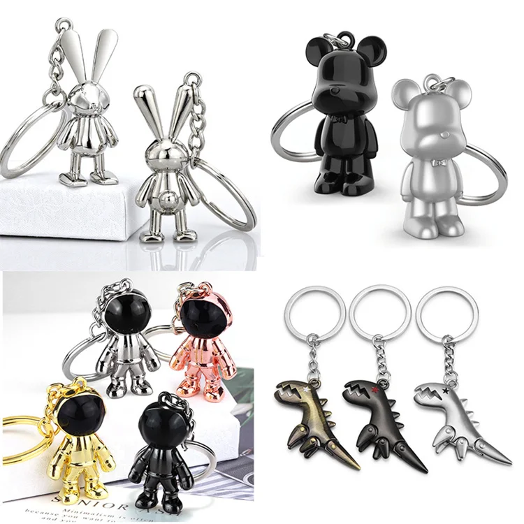 Factory Metal Blank Zinc Alloy 3D Gold Plated Custom Logo Fashion Keychain