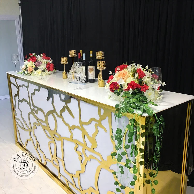 High quality mobile high table club furniture rectangle metal commercial bar counters
