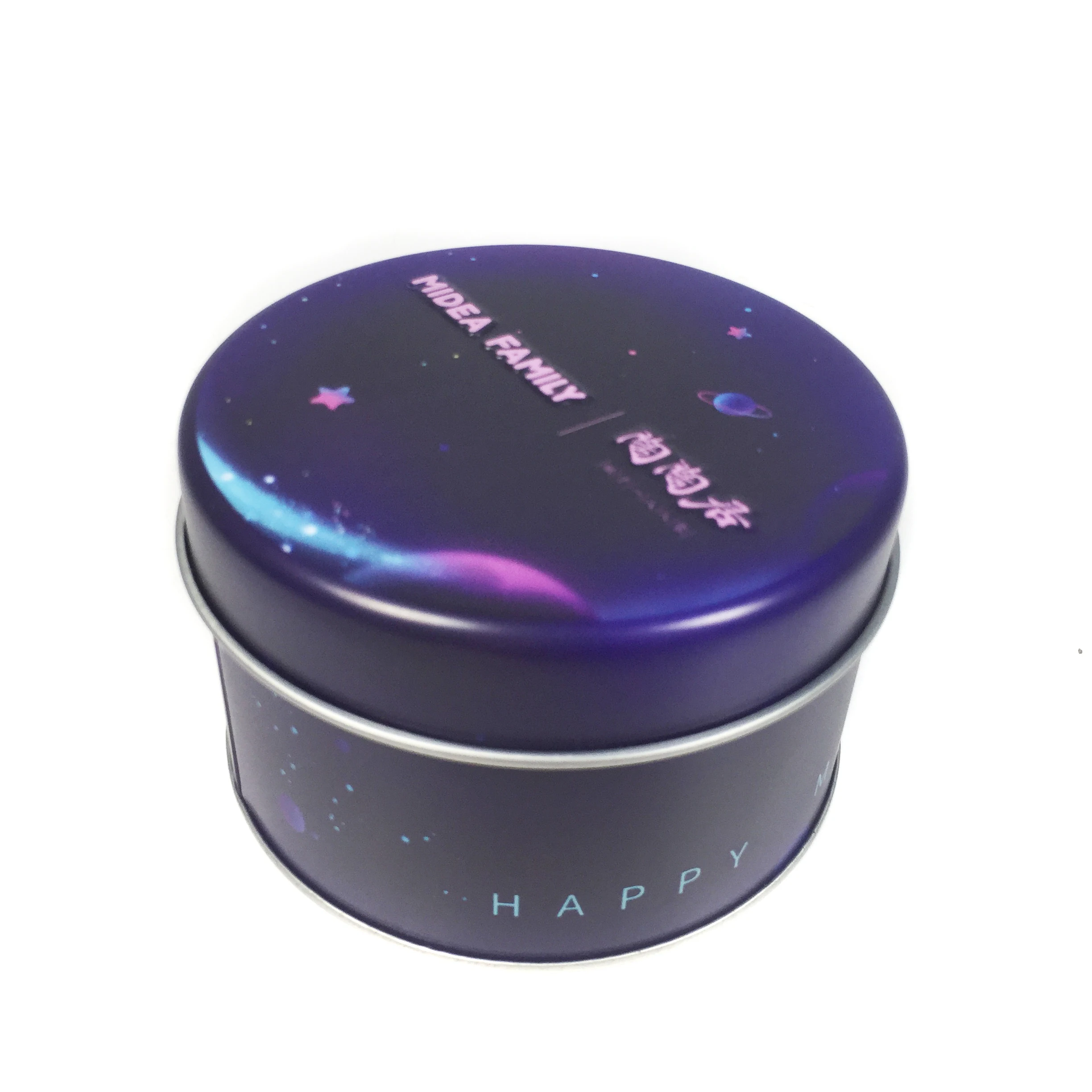 Подгонянная круглая форма красочная мини жестяная коробка для печенья шоколада конфеты торт Железный контейнер пакет