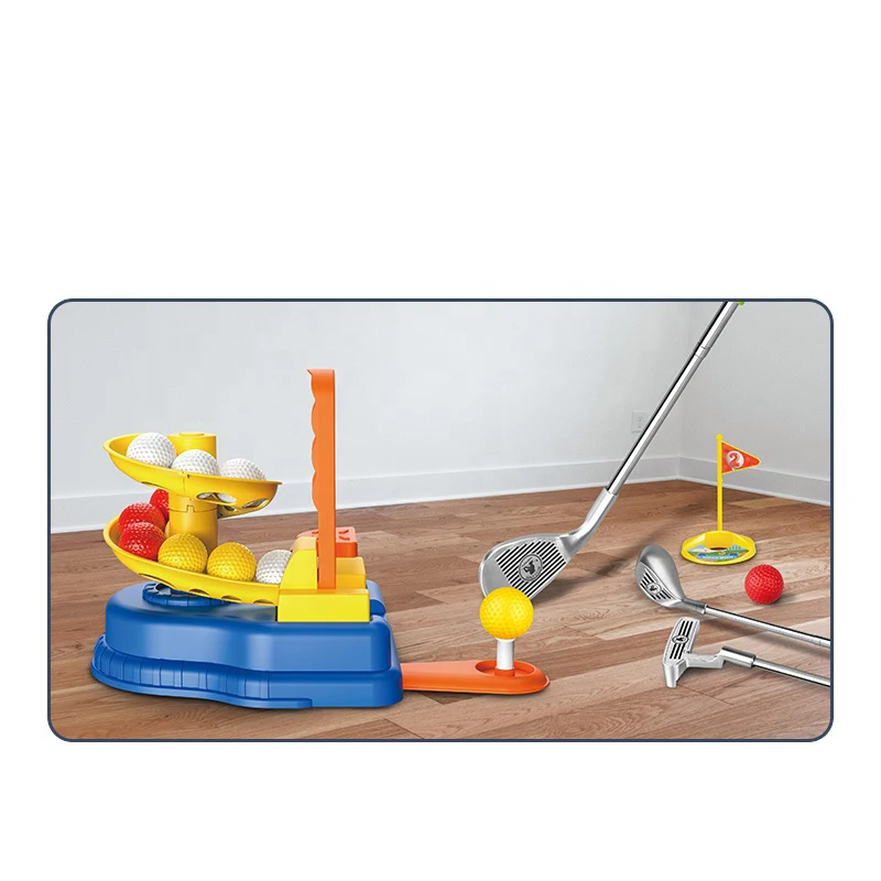 New Arrivals Family Interaction Sport Pitching Machine Toy Set Kids Indoor-outdoor  Mini Golf Game