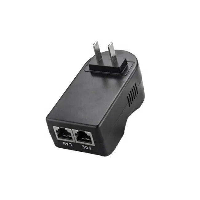 Dual RJ45 Ports 24V 30W 100/1000M POE injector with EU US AU UK plug