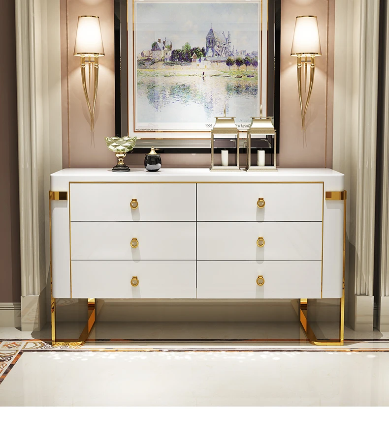 Modern Buffet/Dining Server, Black/Rose/white