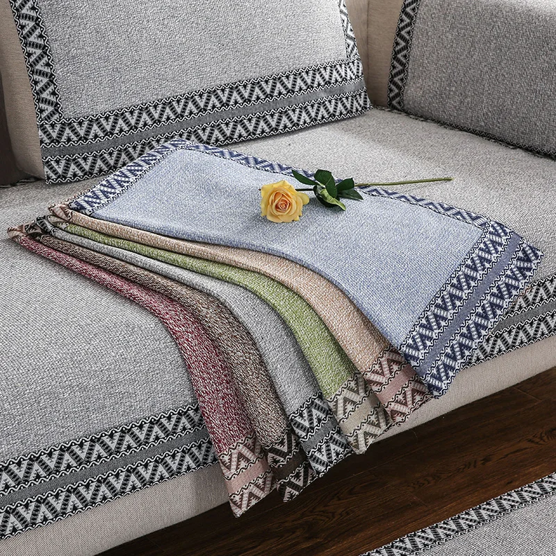 Cotton and hemp sofa cushion all season universal sofa towel modern simple antiskid all bag non cover all purpose set cushion
