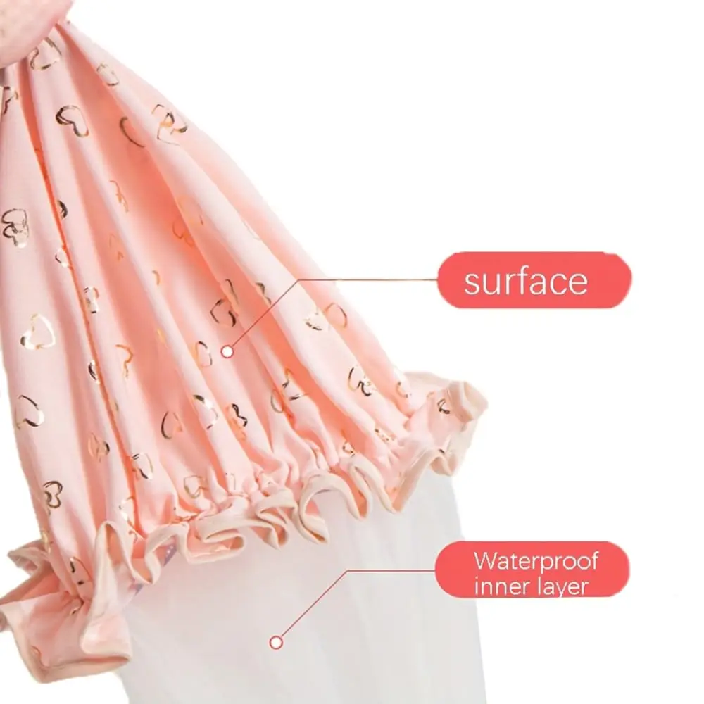 Wholesale popular waterproof EVA PEVA PE satin women adult smoke proof oil proof home hotel bathing shower cap with elastic band