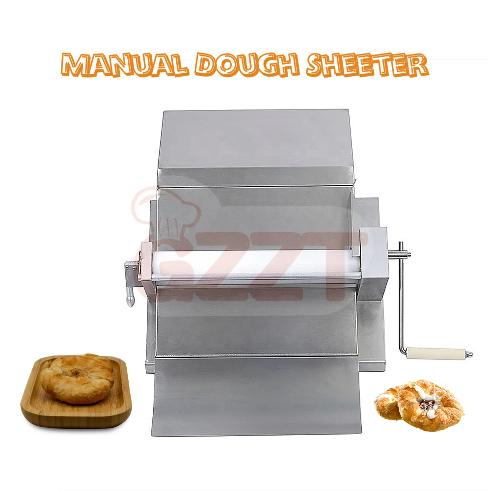 0.5-15Mm Tabletop Samosa Manual Fondant Pastry Small Dough Sugar Sheeter Roller Machine for Bread Bakery Commercial