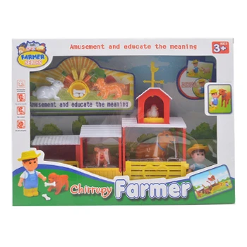 2021 New design Learning Toy Farm Animals Figures Play set & Barn House Fence,Milk Station,Included Farmers,Pig,Cow Hen & Sheep