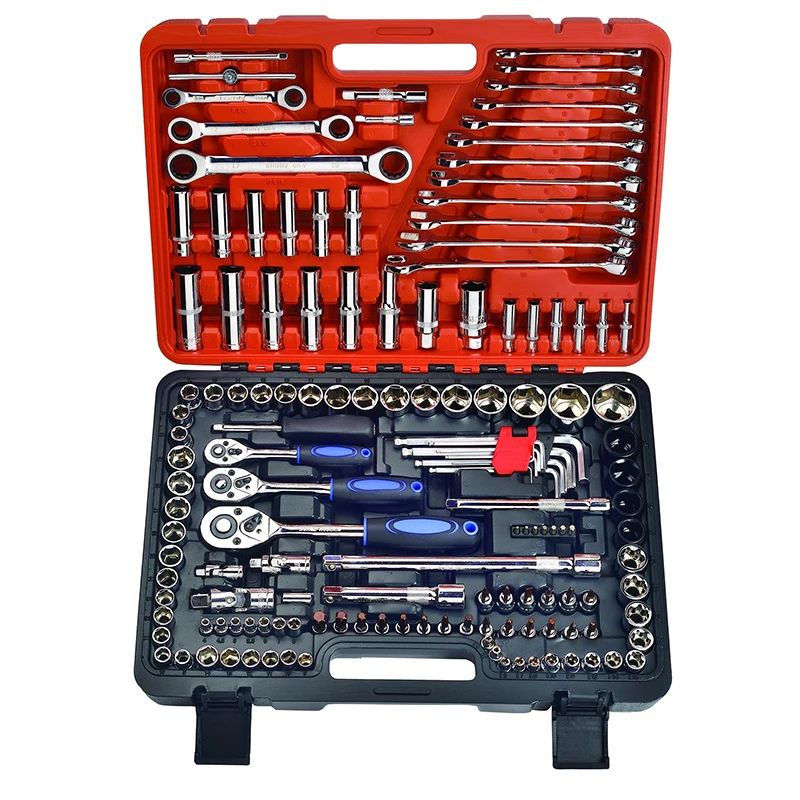 121 Pieces House Mechanics Tool Set, General Purpose Mixed Sockets and Wrenches, Hand Tool Set Auto Repair Tool Kit with Case