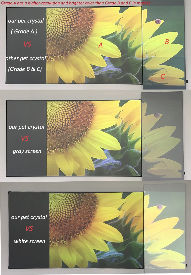 100 120 150 inch fixed frame projector screen 4K HD ALR short/long throw projection screen for Home theater