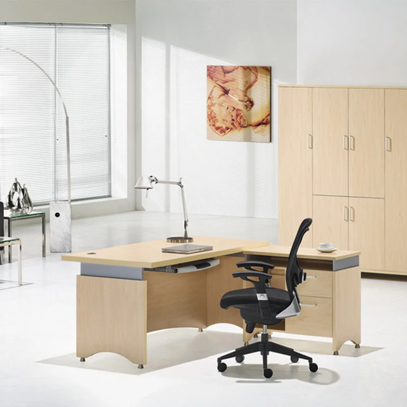 Office Table Commercial Furniture Staff Desk with Cabinet on The Corner
