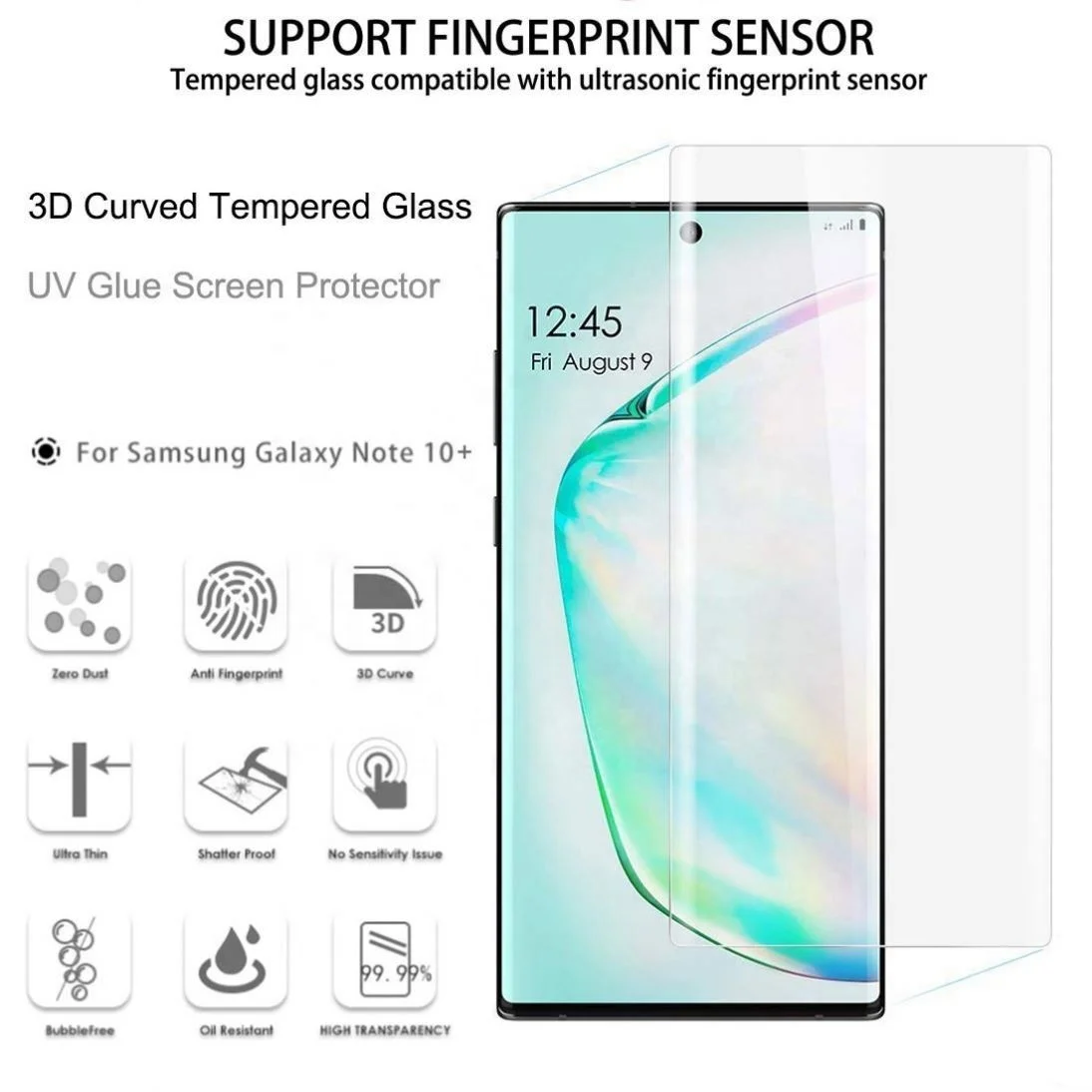 LKG Glass Ultra Curing Film Glue Anti Phone S22 Tempered 3D Mobile Note Machine Curved 10 9 Uv Screen Protector For Samsung