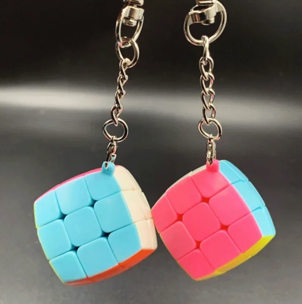 High Quality Small 3x3 ABS plastic magic square Mini  keychain educational toys Creative Magic Cube