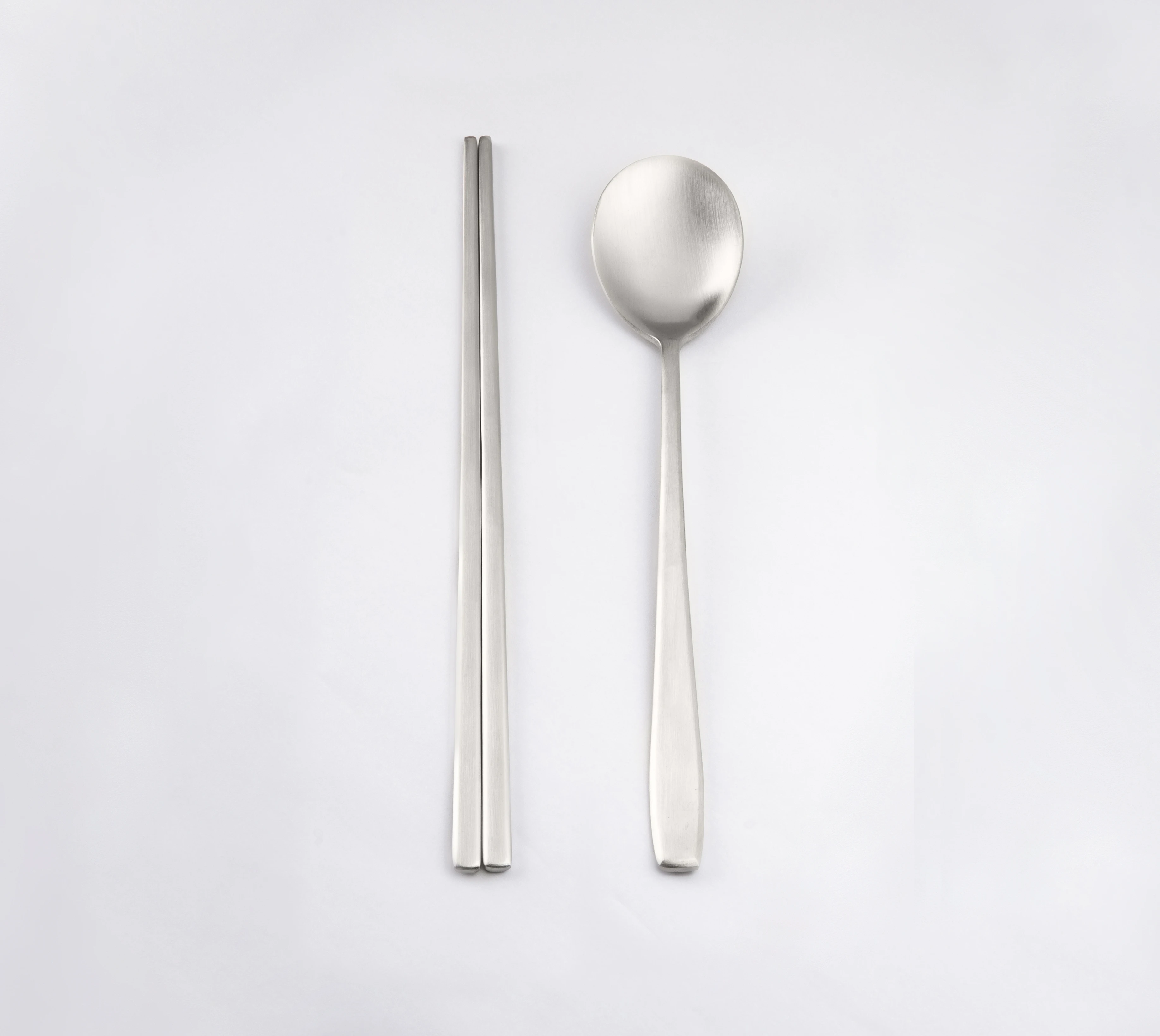 Korea style Stainless Steel Cutlery Set Spoon Chopsticks Travel utensils Mirror Silver Tableware chopsticks portable flatware