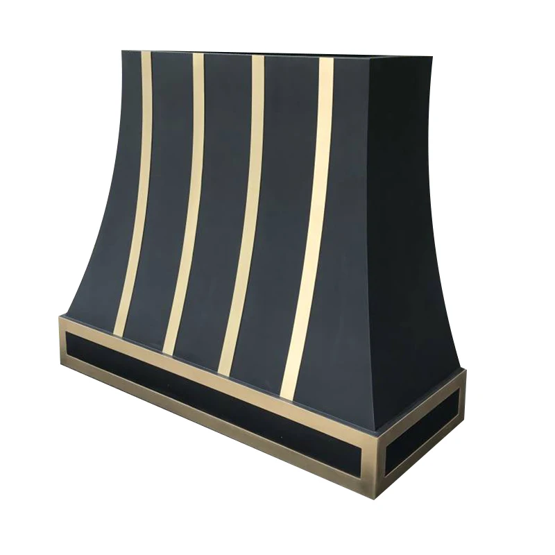 large 58 inch made in China stainless steel custom black range hood restaurant kitchen wall mount