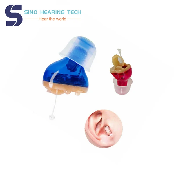 Invisible Digital Hearing Aids for Hearing Loss with Blue and Red Beige Colors Hearing Aids for Seniors
