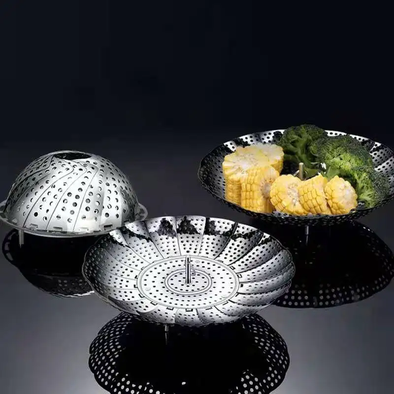 Foldable Stainless Steel Food Steamer Basket Vegetable Steamer Basket