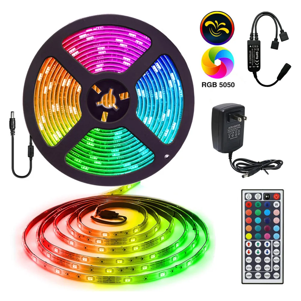 5M 10M 5050 Smart Wifi Neon Flexible RGB RF Remote IP65 Waterproof Led Strip Lights