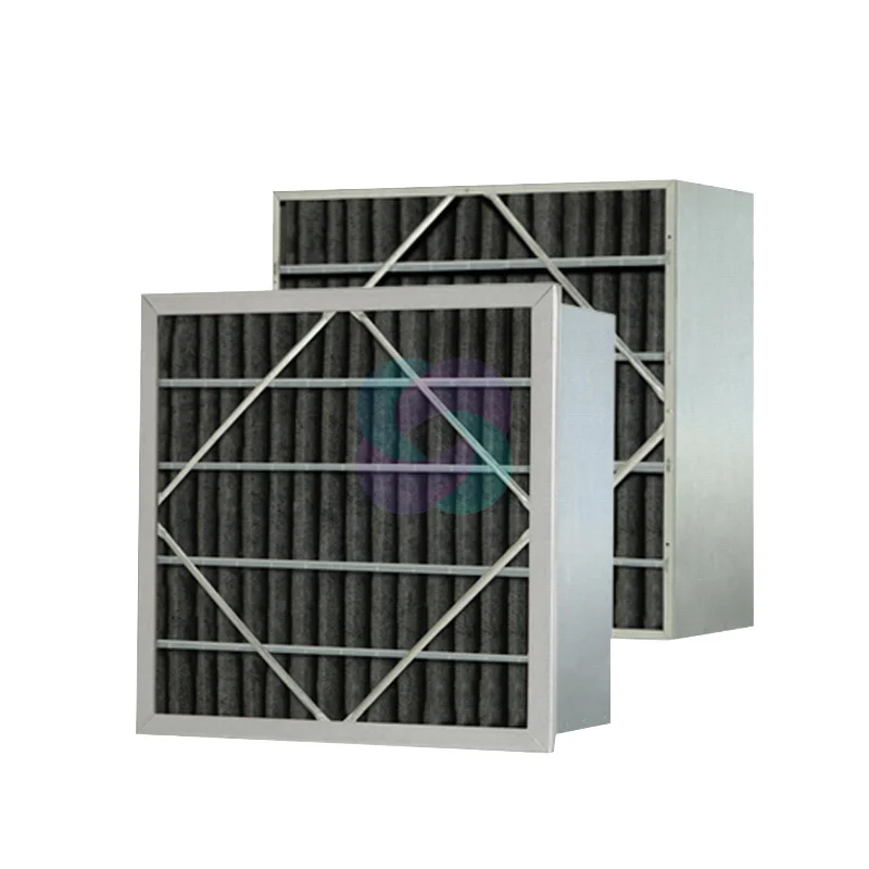 24x24 Cassette Carbon Media Core 95% Efficiency HEPA Air Filter Construction Purifies Harmful Gas Discharge Box Filter Design