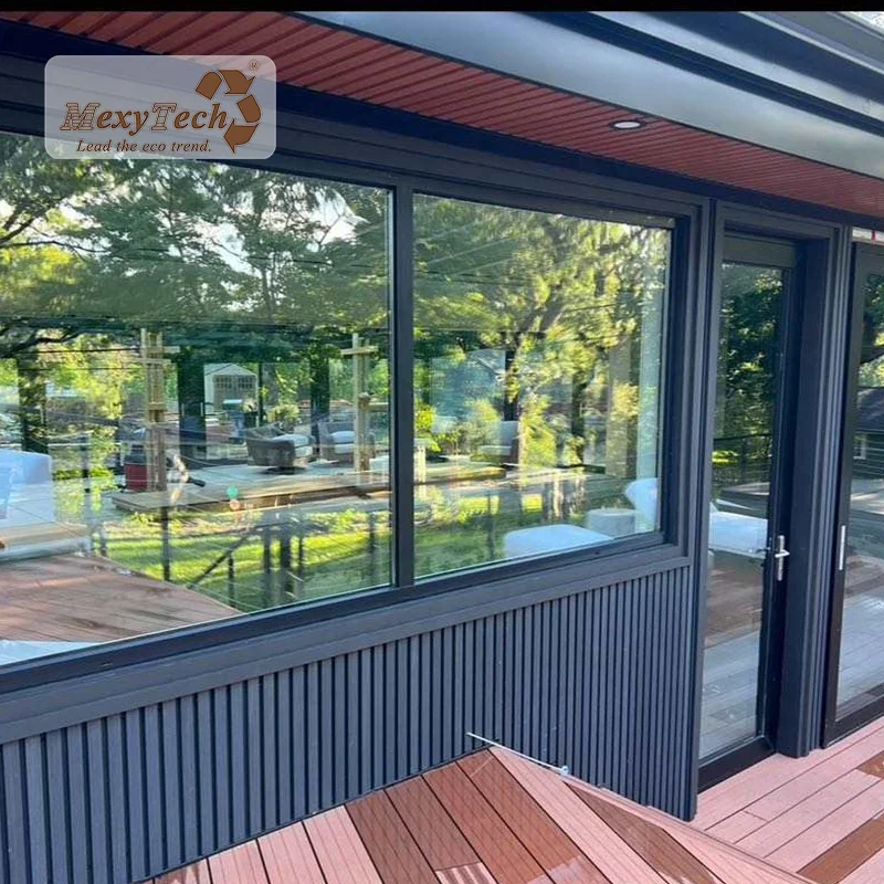 fluted design Exterior WPC wall panel facade Outdoor co-extrusion aluminum composite wall cladding