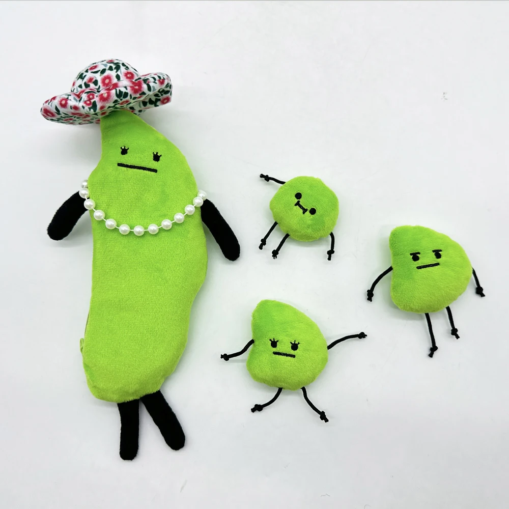New Secret Staycation Plushies Edamame Family Plush Toy Green Peas Stuffed Plant Toys Doll For Kids