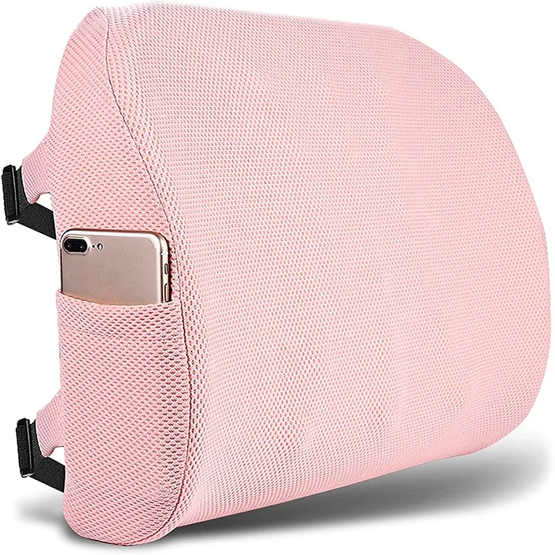 Comfortable Car Seat Office Chair Memory Foam Lumbar Support Back Cushion with Adjustable Strap