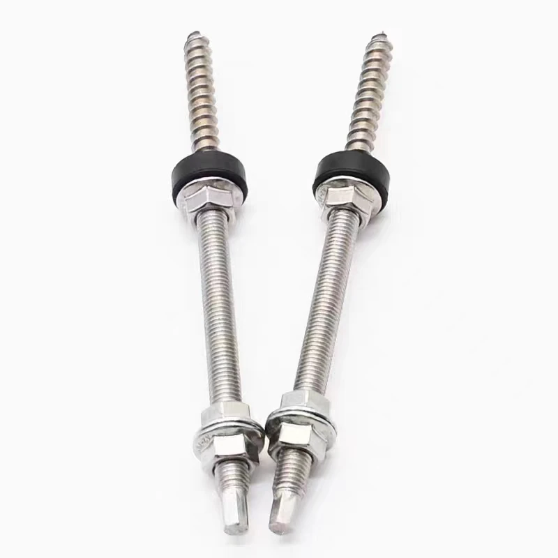 SS304 316 A2 A4 M6 M8 M10 M12 Double Thread Bolt Drilling Hook Roof Photovoltaic Solar Hanger bolt
