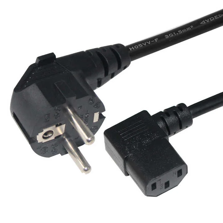 1.5m 2m C19 IEC 16A 250V European 3 pin Round Plug Cable European Standard Ac Power Cord