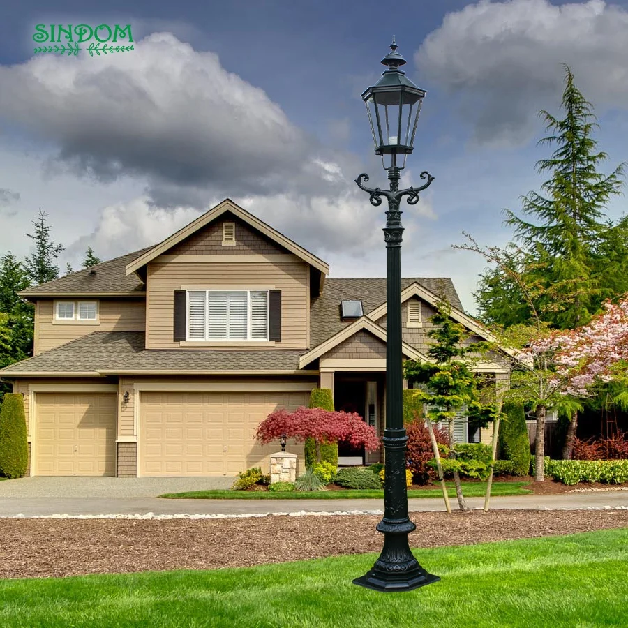 European Antique Street Light Pole Landscape Garden Post Lamp