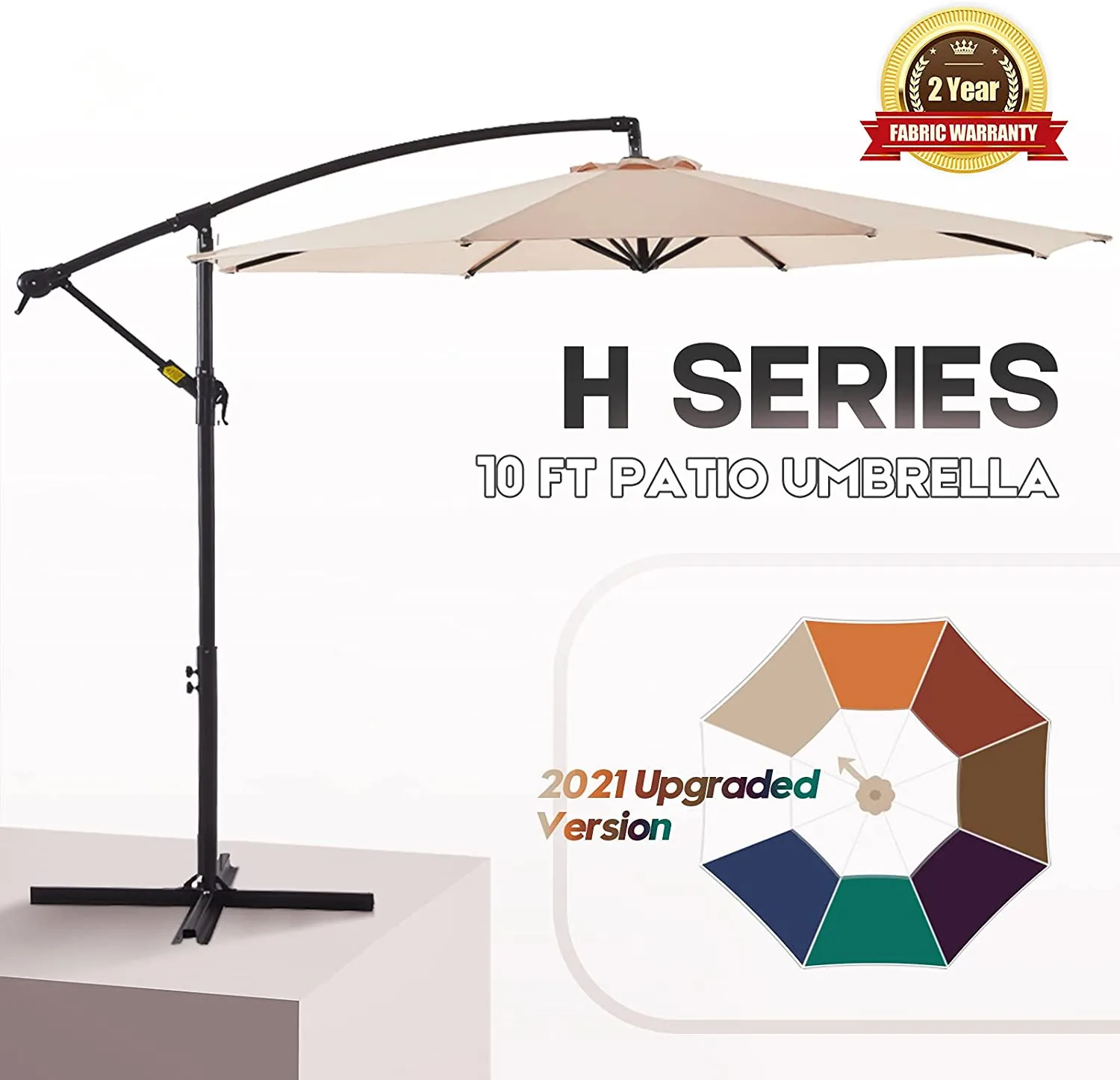 10 Ft Square Hanging Heavy Duty Offset High Standard Delicate Garden Patio Umbrella Outdoor