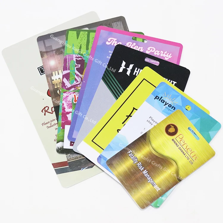 Kofei Custom Waterproof Different Size ID Name PVC Card For Staff Vendor