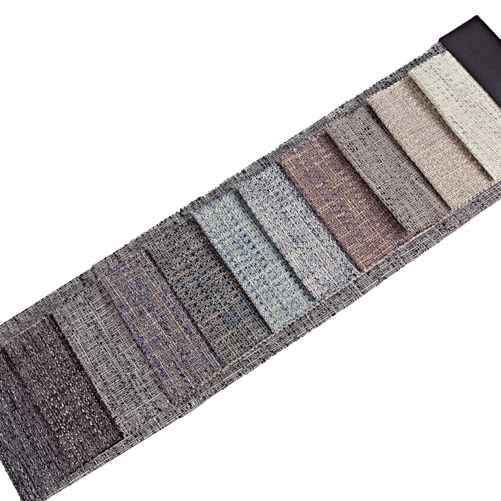 Низкая цена 450gsm небольшой MOQ 100% полиэфирная льняная ткань с клеевой подкладкой Мягкая текстильная угловая для дивана из обвязанной пряжи