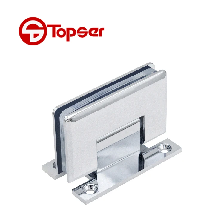TOPSER Solid Brass 90 Degree Adjustable H Type Wall to Glass Mount Shower Door Pivot Hinge Hardware