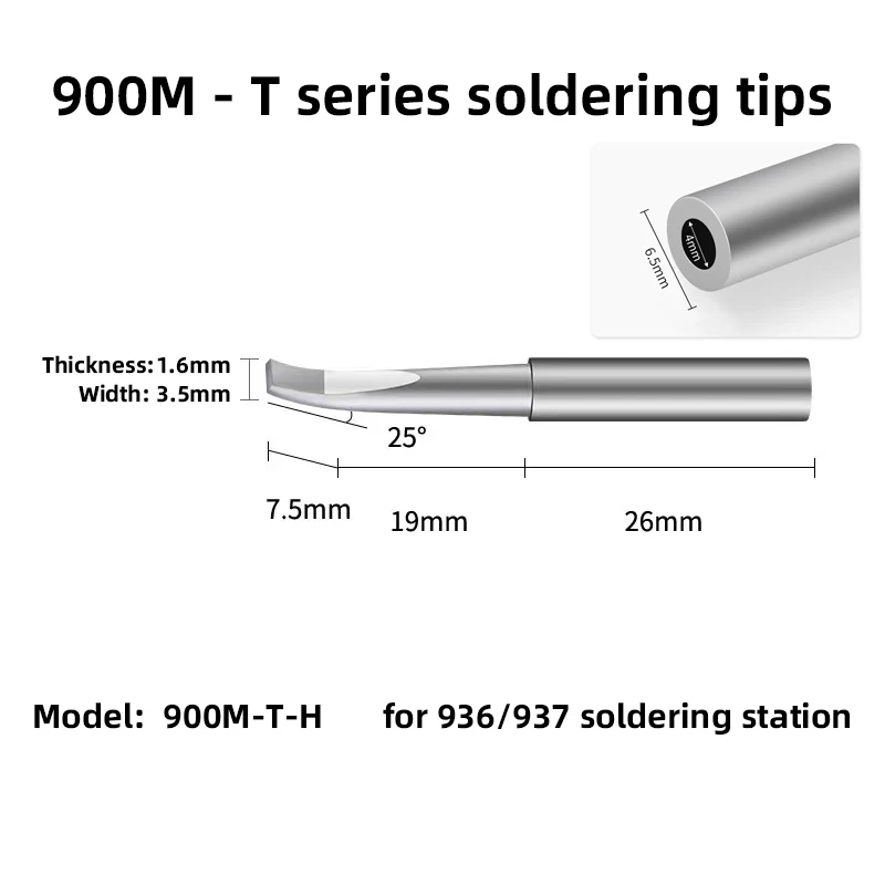 High Quality Long-Life Lead-Free 900M-T Series Soldering Iron Tips 900M-T-R for 907 908 soldering iron 936 soldering station